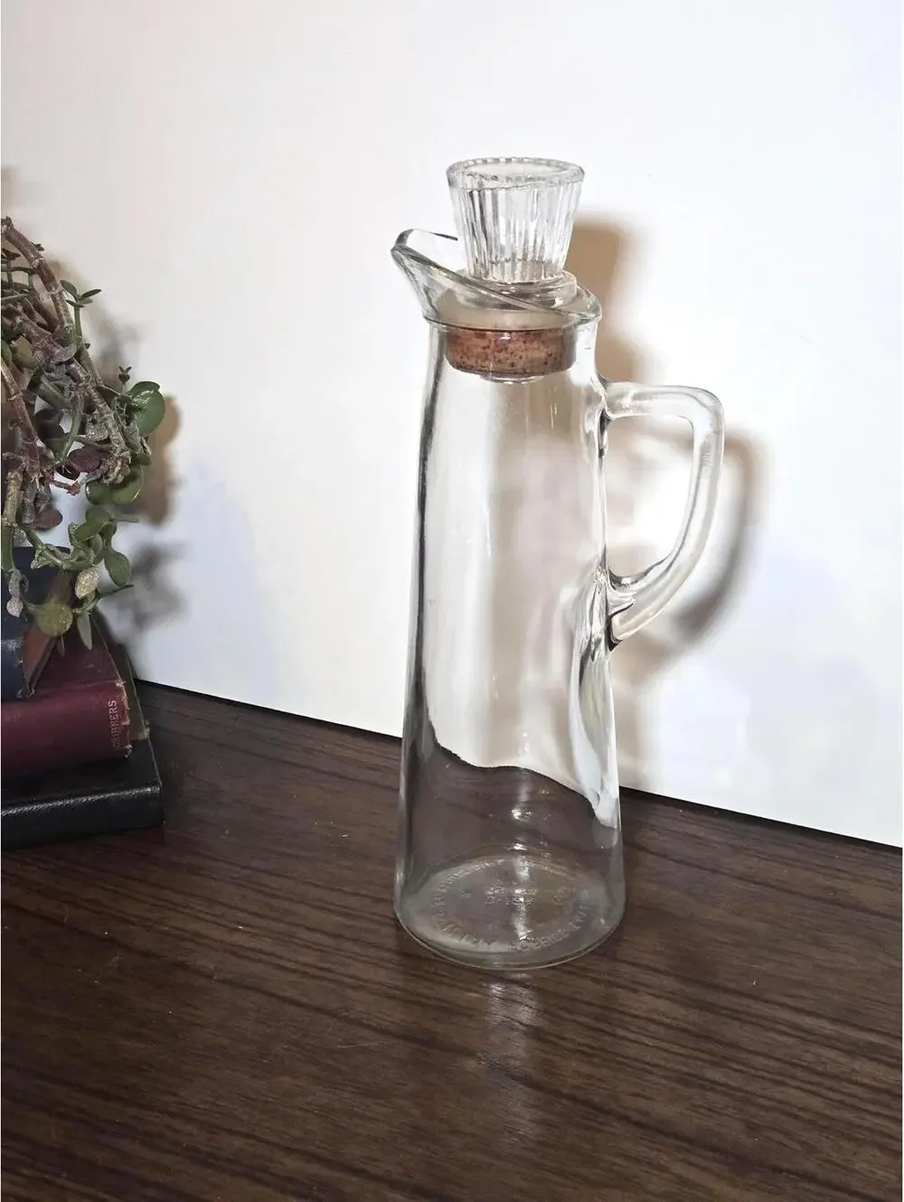 Vintage Decanter Pitcher, Water Pitcher w/ Cork Top
